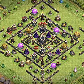 Top TH9 Unbeatable Anti Loot Base Plan with Link, Anti Everything, Copy Town Hall 9 Base Design 2023, #170