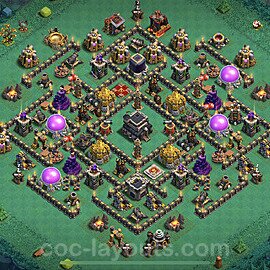 Diseño de aldea Anti Dragones Ayuntamiento 9 Copiar, Híbrido - COC TH9 Perfecta Distribucion 2023 + Enlace - #171