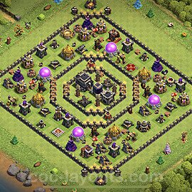 Full Upgrade TH9 Base Plan with Link, Anti 2 Stars, Anti Air / Dragon, Copy Town Hall 9 Max Levels Design, #182