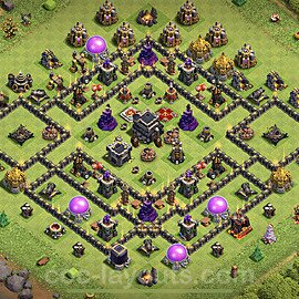 Top TH9 Unbeatable Anti Loot Base Plan with Link, Anti Everything, Copy Town Hall 9 Base Design, #183
