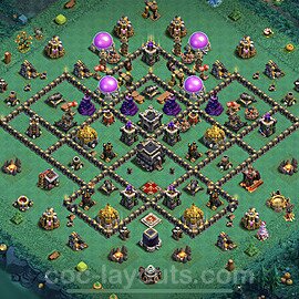 TH9 Anti 2 Stars Base Plan with Link, Anti Everything, Copy Town Hall 9 Base Design 2023, #191