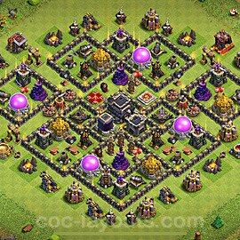 Anti Everything TH9 Base Plan with Link, Hybrid, Copy Town Hall 9 Design 2023, #194