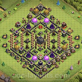 TH9 Anti 3 Stars Base Plan with Link, Anti Everything, Copy Town Hall 9 Base Design 2023, #195