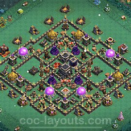 Top TH9 Unbeatable Anti Loot Base Plan with Link, Hybrid, Copy Town Hall 9 Base Design 2022, #210