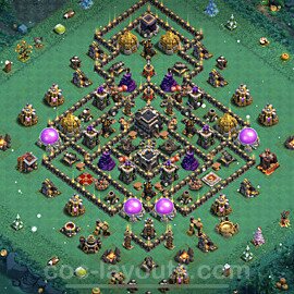 Full Upgrade TH9 Base Plan with Link, Copy Town Hall 9 Max Levels Design 2022, #216
