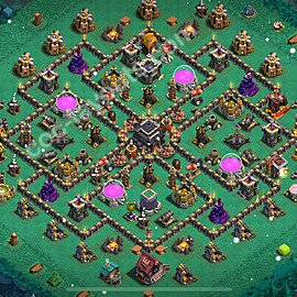 Die Anti 3 Sterne Base RH9 + Link, Anti Air / Dragon 2025 - COC Rathaus 9 Kopieren Base - #218
