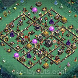 Full Upgrade TH9 Base Plan with Link, Anti Everything, Copy Town Hall 9 Max Levels Design 2023, #221