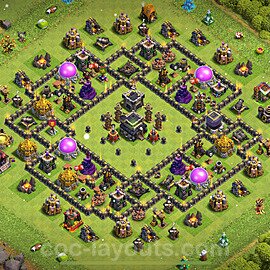 Die Anti 2 Sterne Base RH9 + Link, Hybrid 2024 - COC Rathaus 9 Kopieren Base - #230