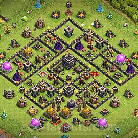 Anti Everything TH9 Base Plan with Link, Copy Town Hall 9 Design 2023, #233
