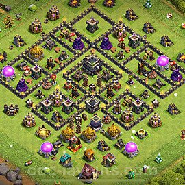 Die Anti Alles Base RH9 + Link 2024 - COC Rathaus 9 Kopieren Base - #233