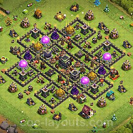 Diseño de aldea Anti 3 Estrellas Ayuntamiento 9 Copiar, Anti Todo - COC TH9 Perfecta Distribucion 2024 + Enlace - #240