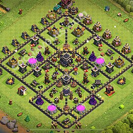 Die Anti 2 Sterne Base RH9 + Link, Hybrid 2025 - COC Rathaus 9 Kopieren Base - #241