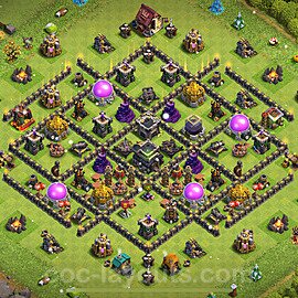 TH9 Anti 3 Stars Base Plan with Link, Anti Air / Dragon, Copy Town Hall 9 Base Design 2024, #242