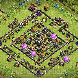 TH9 Anti 2 Stars Base Plan with Link, Anti Air / Dragon, Copy Town Hall 9 Base Design 2024, #244