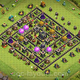 Diseño de aldea Anti Todo Ayuntamiento 9 Copiar - COC TH9 Perfecta Distribucion 2024 + Enlace - #247