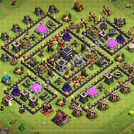 TH9 Anti 2 Stars Base Plan with Link, Hybrid, Copy Town Hall 9 Base Design 2025, #248
