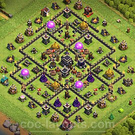 Ustawienie bazy do obrony TH9 z linkiem - Ratusz poziom 9 - COC 2025 - #252