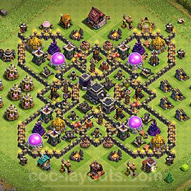 TH9 Anti 3 Stars Base Plan with Link, Copy Town Hall 9 Base Design 2025, #253