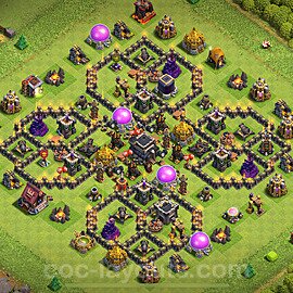 Gute Base für Verteidigung RH9 + Link 2025 -  COC Rathaus 9 Kopieren Base - #254