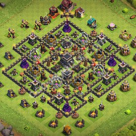 TH9 Anti 3 Stars Base Plan with Link, Copy Town Hall 9 Base Design 2026, #258