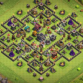 TH9 Anti 3 Stars Base Plan with Link, Copy Town Hall 9 Base Design 2026, #259