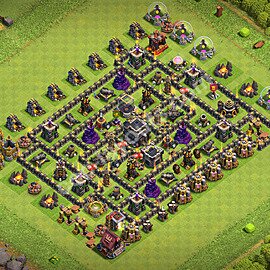 Diseño de aldea Anti 2 Estrellas Ayuntamiento 9 Copiar - COC TH9 Perfecta Distribucion 2026 + Enlace - #260