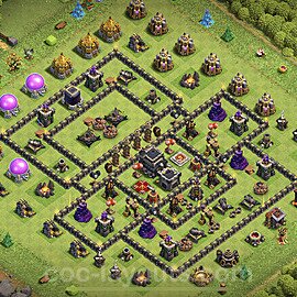Full Upgrade TH9 Base Plan with Link, Anti Everything, Copy Town Hall 9 Max Levels Design, #81
