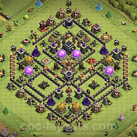 Anti GoWiWi / GoWiPe TH9 Base Plan with Link, Copy Town Hall 9 Design, #82