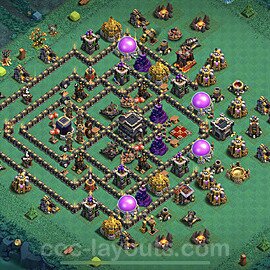 TH9 Trophy Base Plan with Link, Anti Everything, Copy Town Hall 9 Base Design, #83