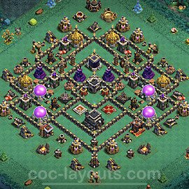 Municipio livello 9 Base + Link, Ibrido - Miglior Disposizione Villaggio per Difesa COC 2023 TH9 - #85