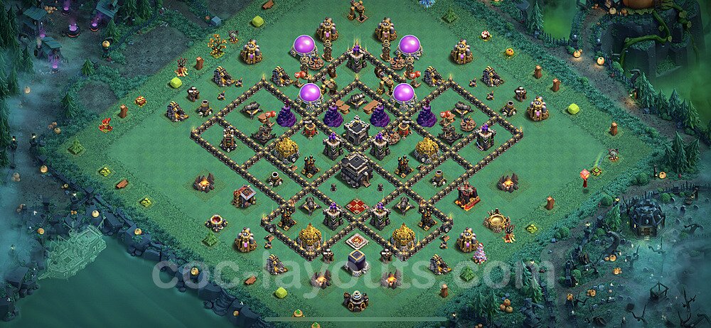 TH9 Anti 2 Stars Base Plan with Link, Anti Everything, Copy Town Hall 9 Base Design, #191