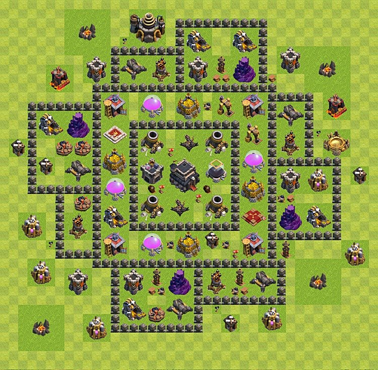 Gute Base für Verteidigung RH9 -  COC Rathaus 9 Base - #20