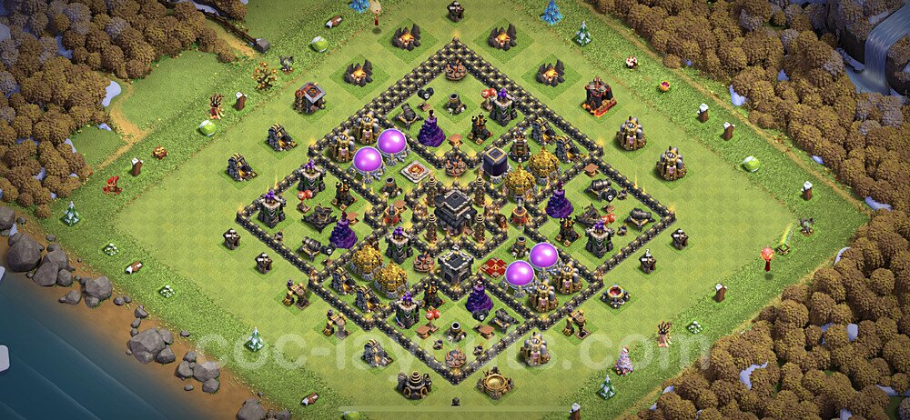 Anti Everything TH9 Base Plan with Link, Hybrid, Copy Town Hall 9 Design 2023, #200