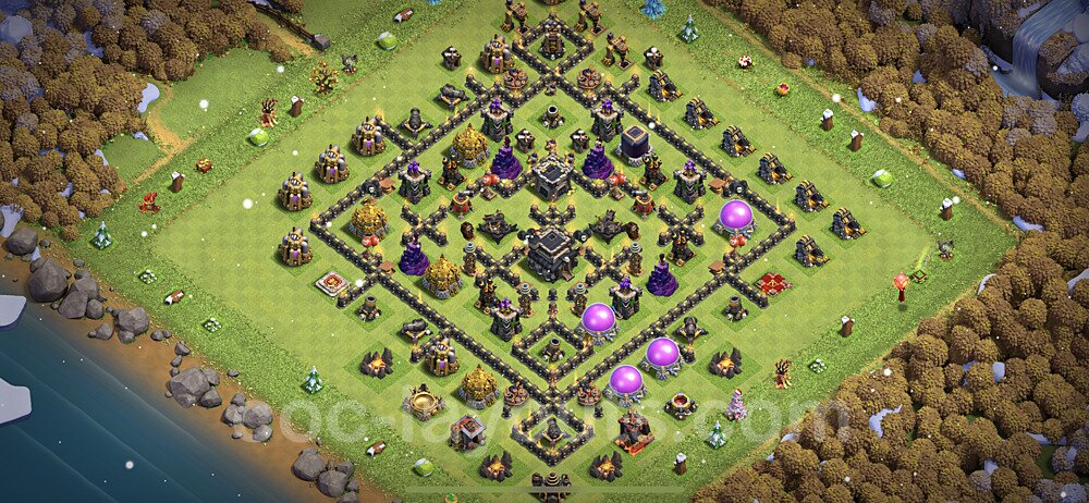 Anti Everything TH9 Base Plan with Link, Copy Town Hall 9 Design 2021, #203