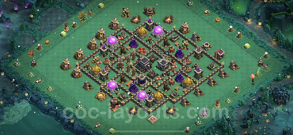 Full Upgrade TH9 Base Plan with Link, Anti Everything, Copy Town Hall 9 Max Levels Design 2022, #209