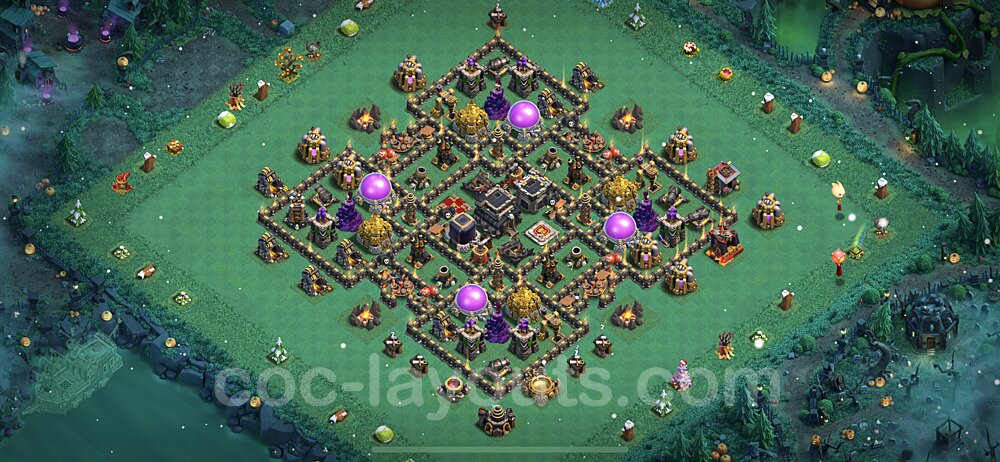 Anti Everything TH9 Base Plan with Link, Hybrid, Copy Town Hall 9 Design 2022, #211