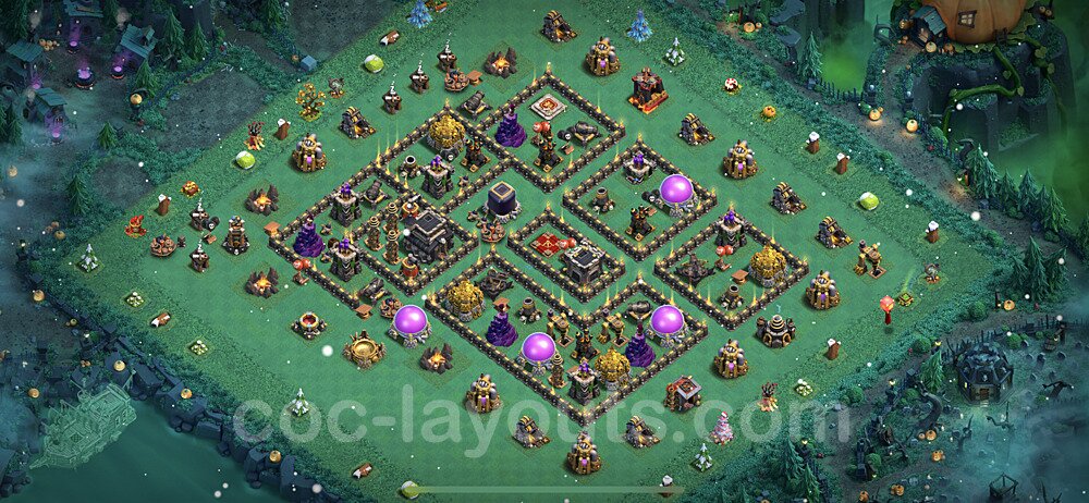 Anti GoWiWi / GoWiPe TH9 Base Plan with Link, Copy Town Hall 9 Design 2022, #213