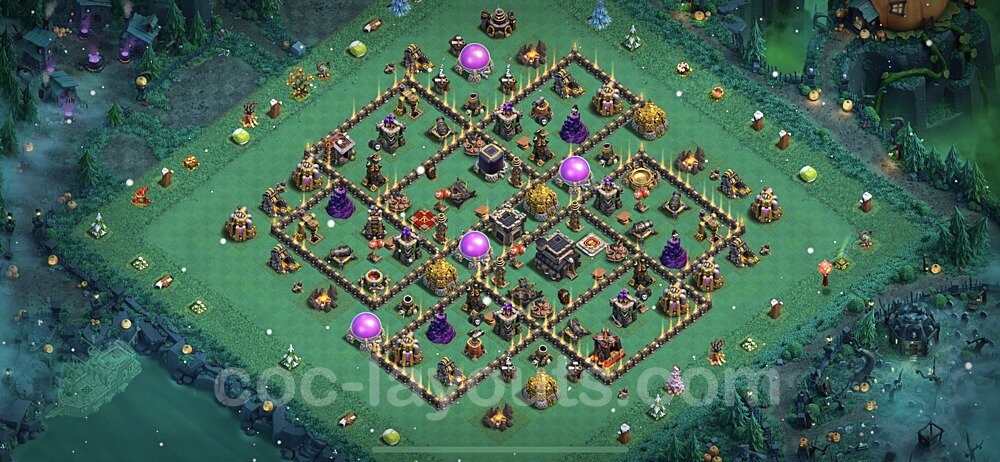 Full Upgrade TH9 Base Plan with Link, Anti Everything, Copy Town Hall 9 Max Levels Design 2022, #221