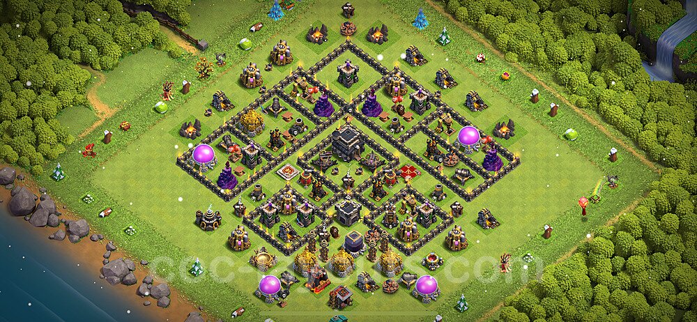 Anti Everything TH9 Base Plan with Link, Copy Town Hall 9 Design 2023, #233