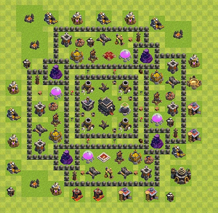 Diseño de aldea para Defensa Ayuntamiento 9 - COC TH9 Perfecta Distribucion - #24