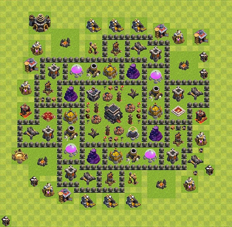 TH9 Trophy Base Plan, Town Hall 9 Base Design, #41