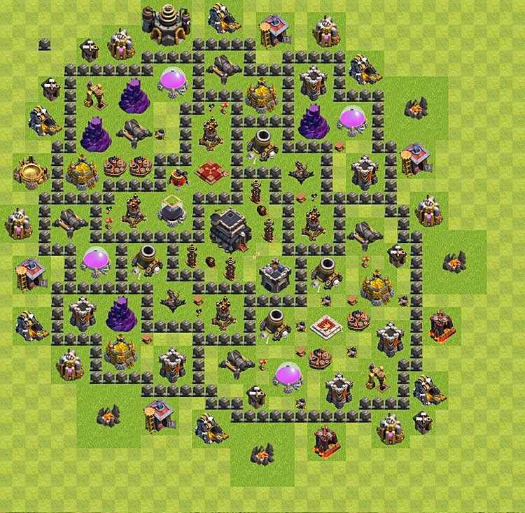 TH9 Trophy Base Plan, Town Hall 9 Base Design, #50