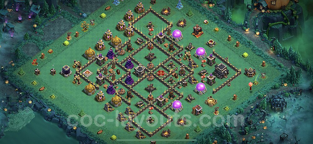 TH9 Trophy Base Plan with Link, Copy Town Hall 9 Base Design 2023, #80
