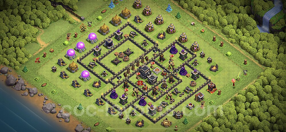 Full Upgrade TH9 Base Plan with Link, Anti Everything, Copy Town Hall 9 Max Levels Design 2023, #81