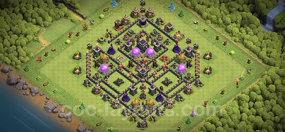Anti GoWiWi / GoWiPe TH9 Base Plan with Link, Copy Town Hall 9 Design, #82