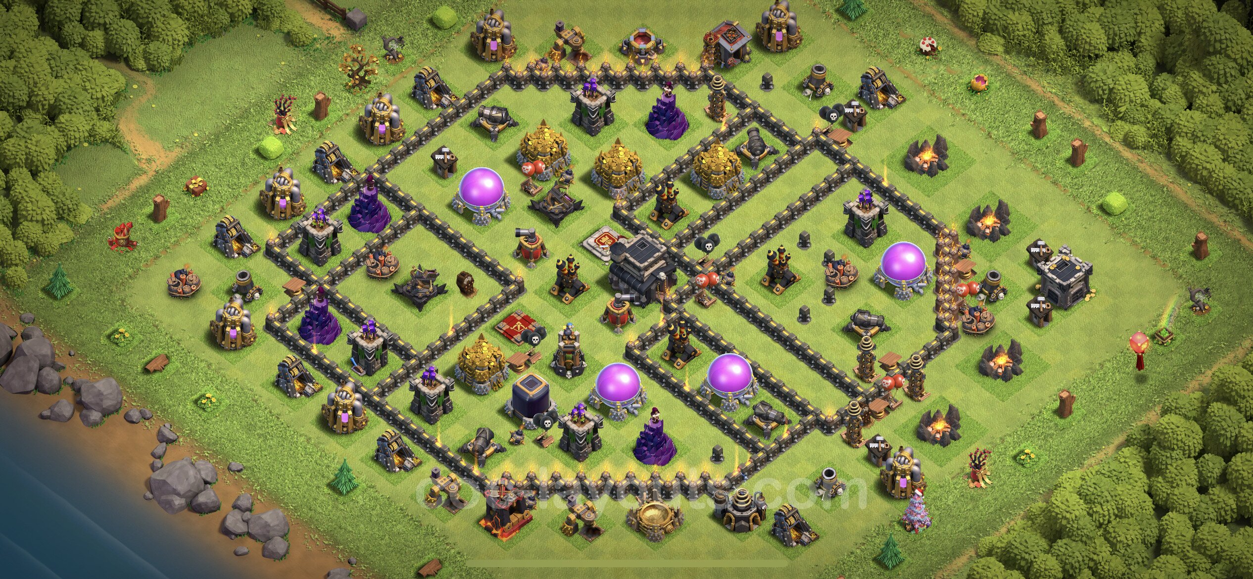 Farming Base TH9 with Link - plan / layout / design - Clash of Clans - (#.....