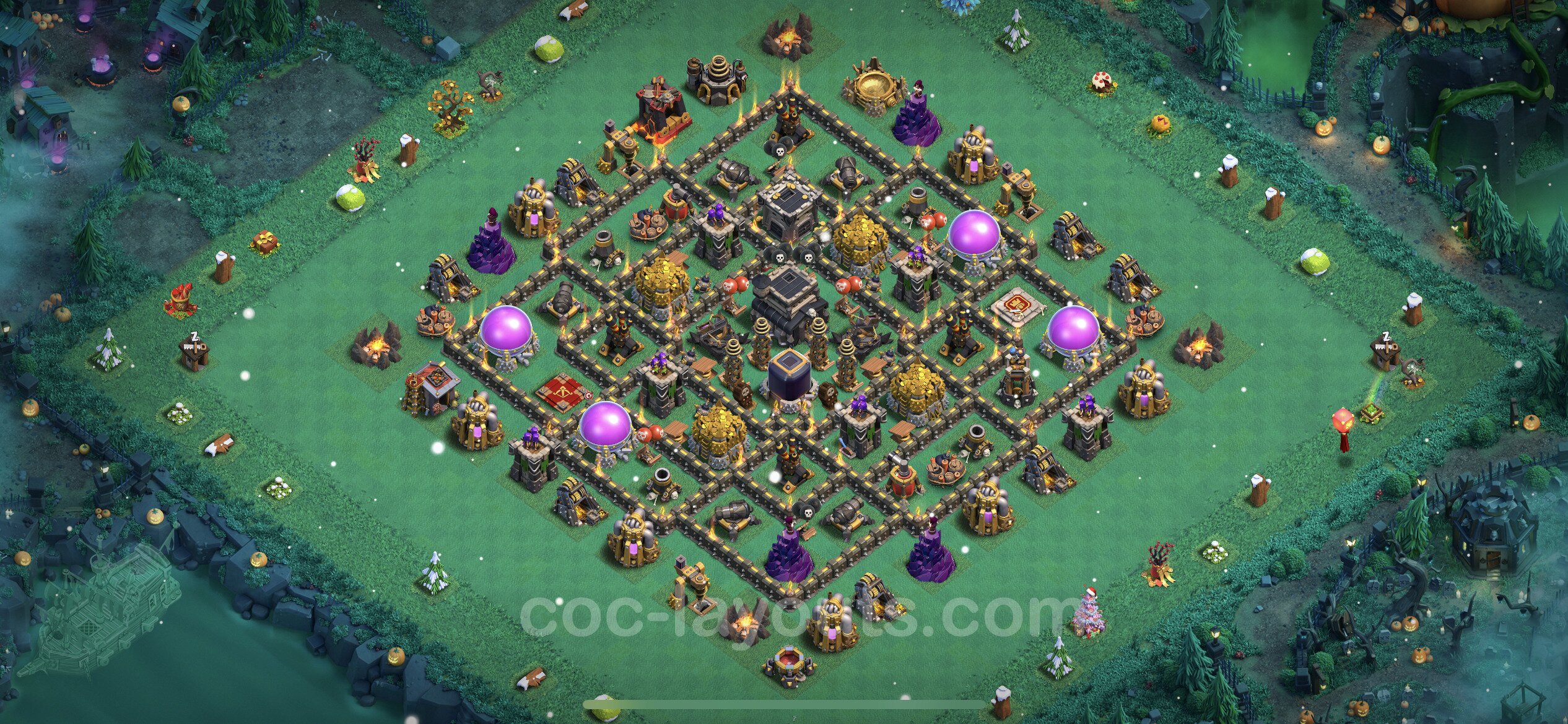Farming Base TH9 Max Levels with Link Town Hall Level 9 Base Copy Clash of Clans 2022 (250)