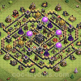 Base plan TH9 Max Levels with Link, Anti Everything, Anti 2 Stars for Farming, #199