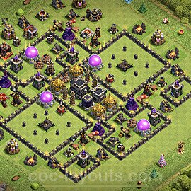 Base plan TH9 Max Levels with Link, Anti 2 Stars, Anti Everything for Farming 2023, #207