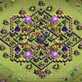 Base plan TH9 Max Levels with Link, Anti 3 Stars, Anti Air / Dragon for Farming 2023, #208